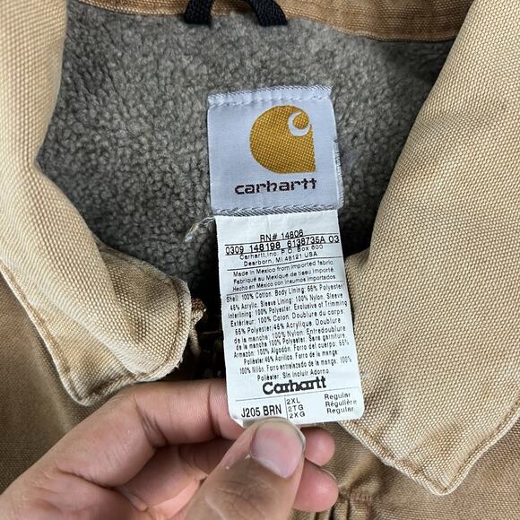 Carhartt Jacket Mens 2XL Ridge Work Canvas Sherpa Line Barn Full Zip Chore - Picture 2 of 6